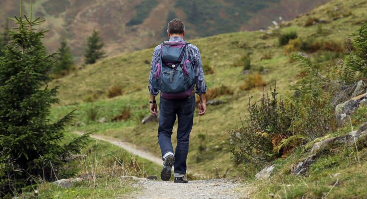 mountaineering, man, trail